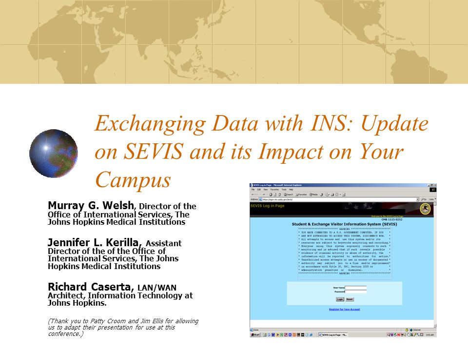 Exchanging Data With Ins Update On Sevis And Its Impact On Your