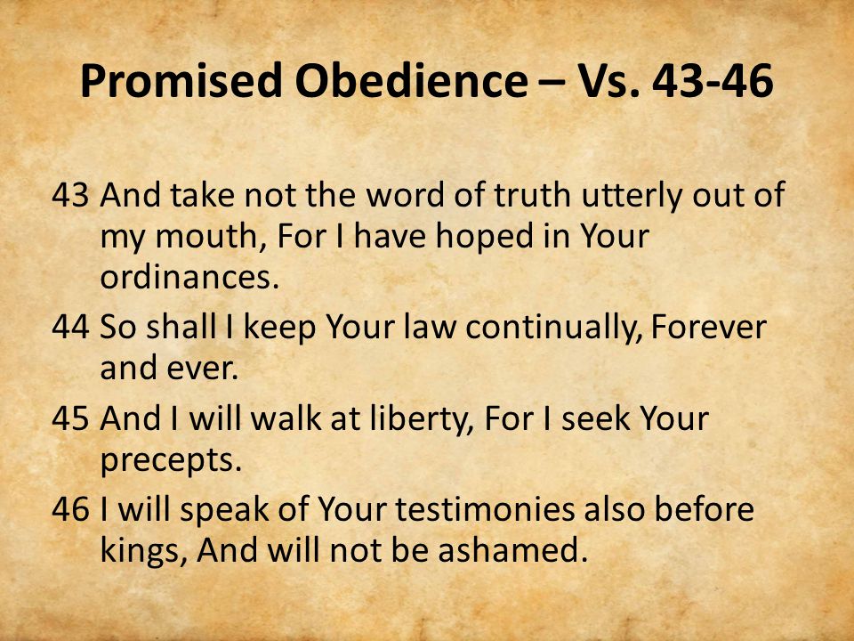 Promised Obedience – Vs.