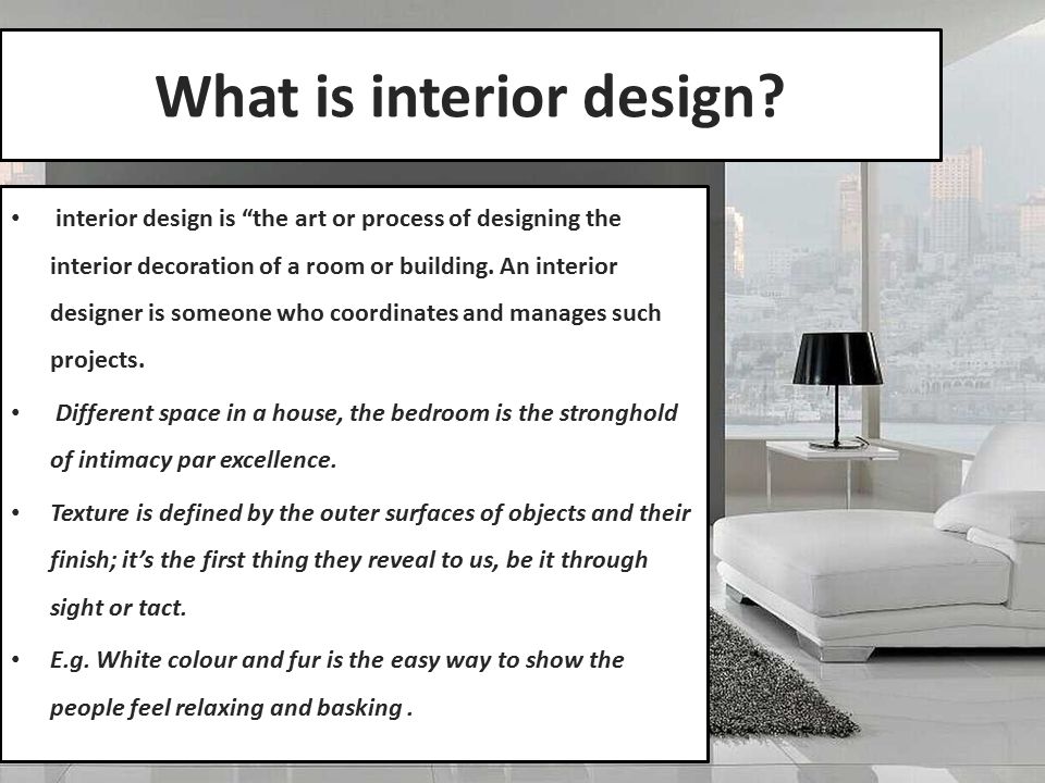 Interior Design Content 1 Introduction 2 Residential Design