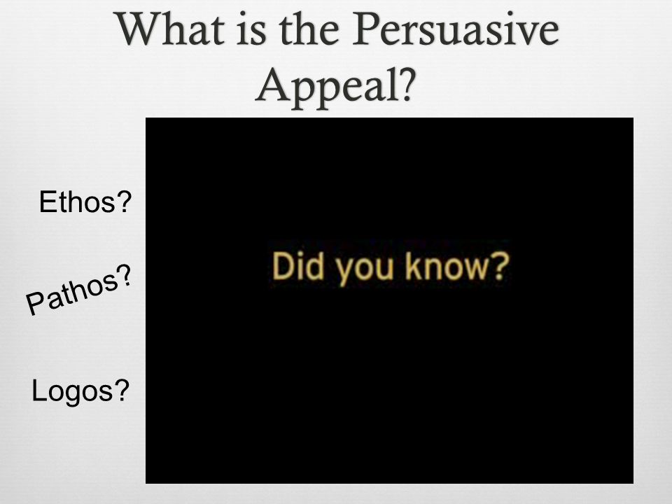 What is the Persuasive Appeal Ethos Pathos Logos