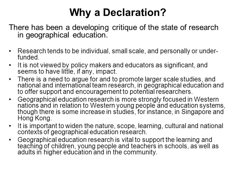Why a Declaration.