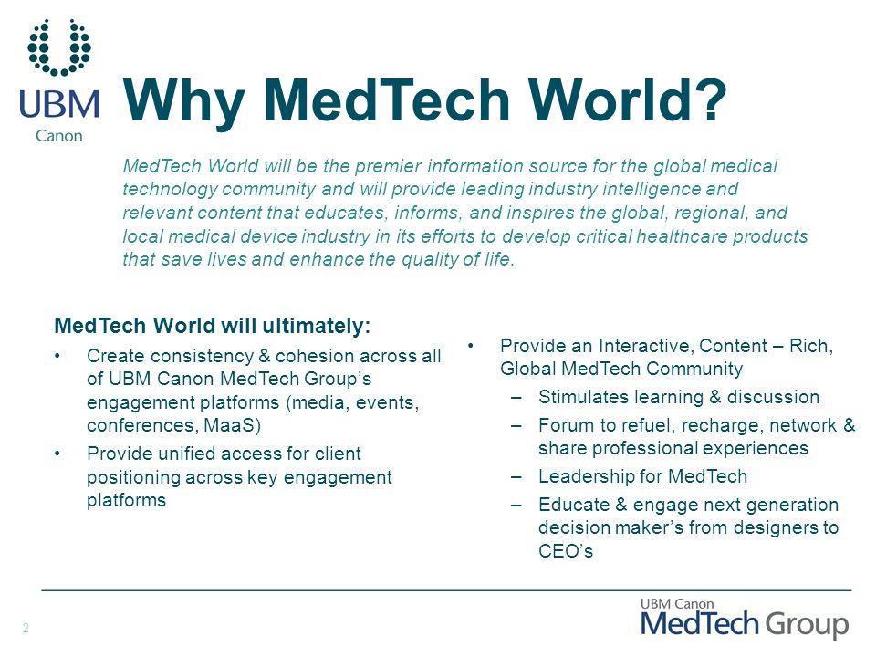 2 Why MedTech World.