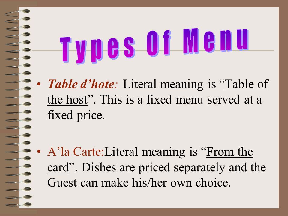 Ala carte meaning