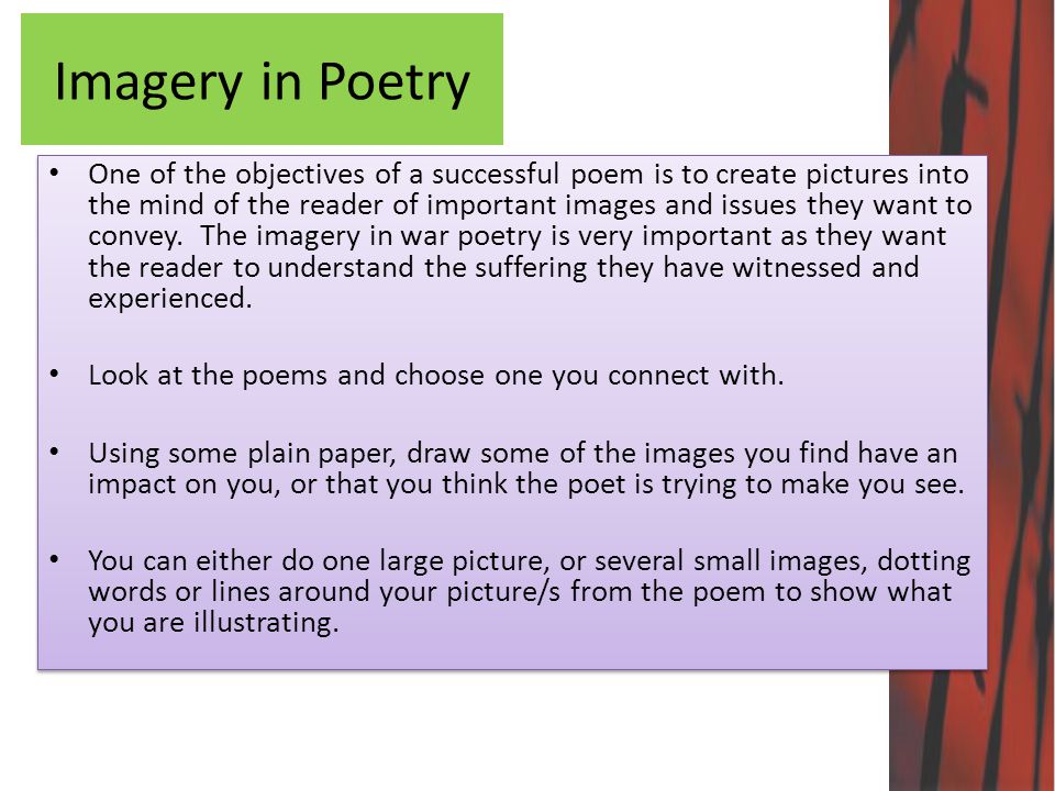war imagery poems