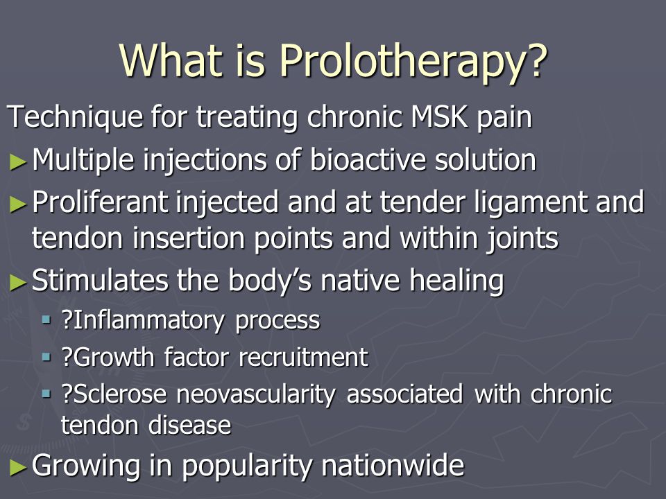 What is Prolotherapy.