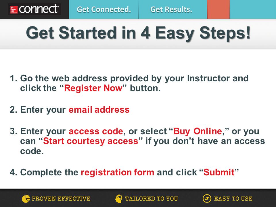 1. Go the web address provided by your Instructor and click the Register Now button.