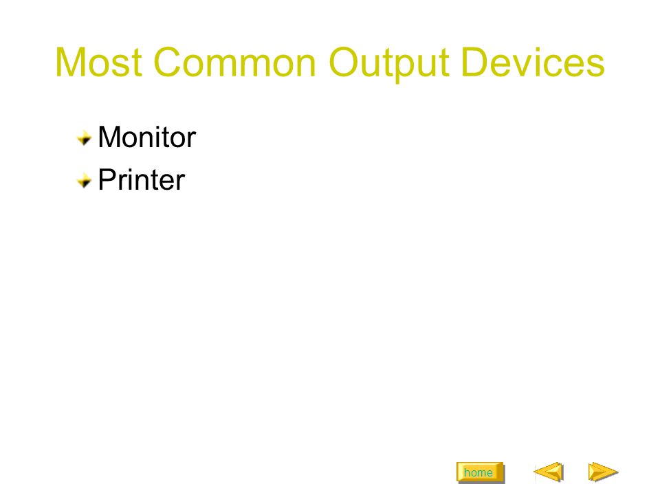 home Most Common Output Devices Monitor Printer