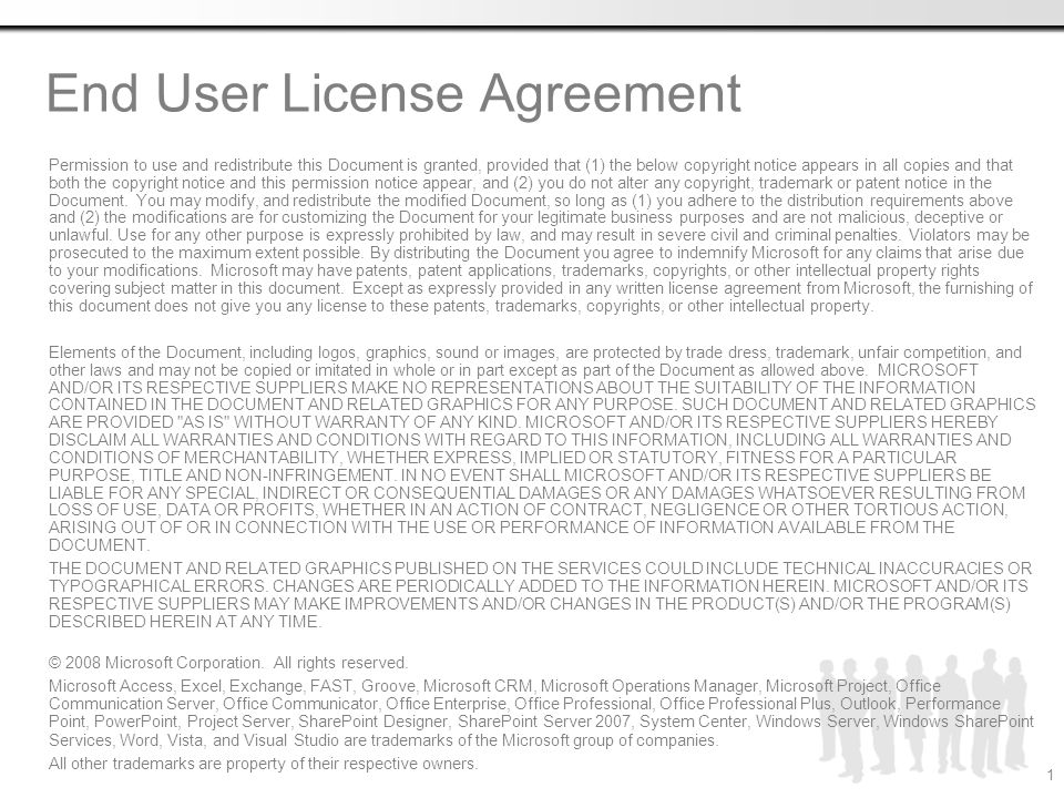 End User License Agreement Permission To Use And Redistribute This