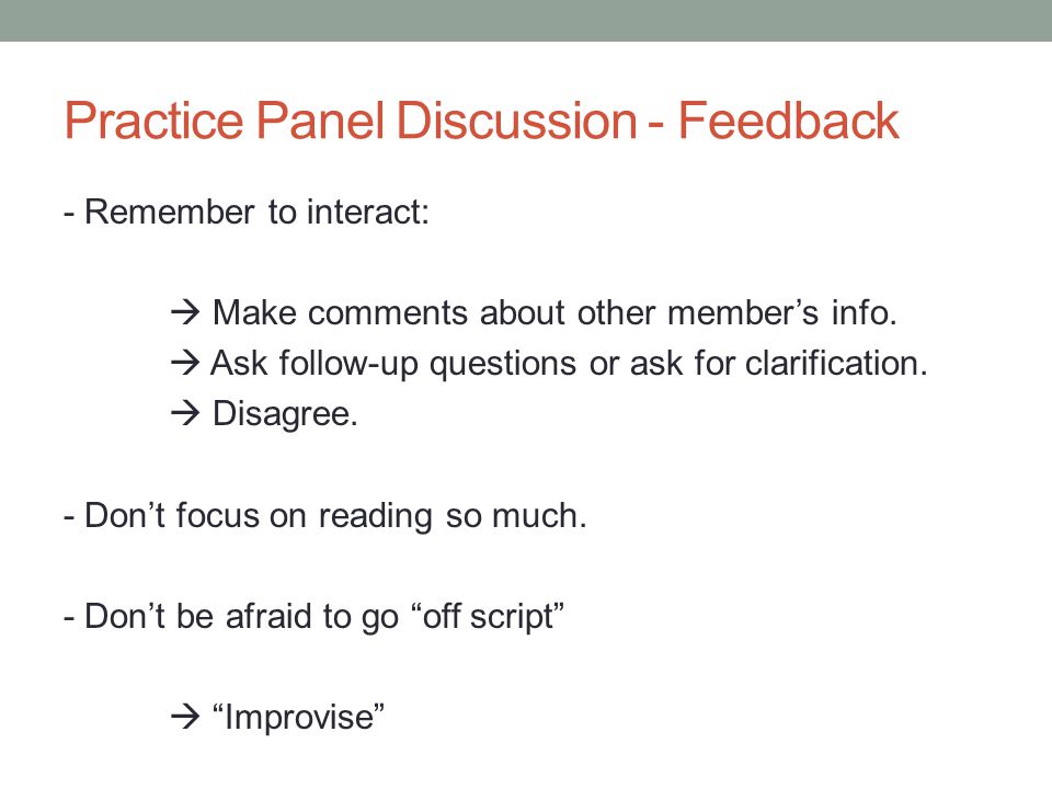 panel discussion script
