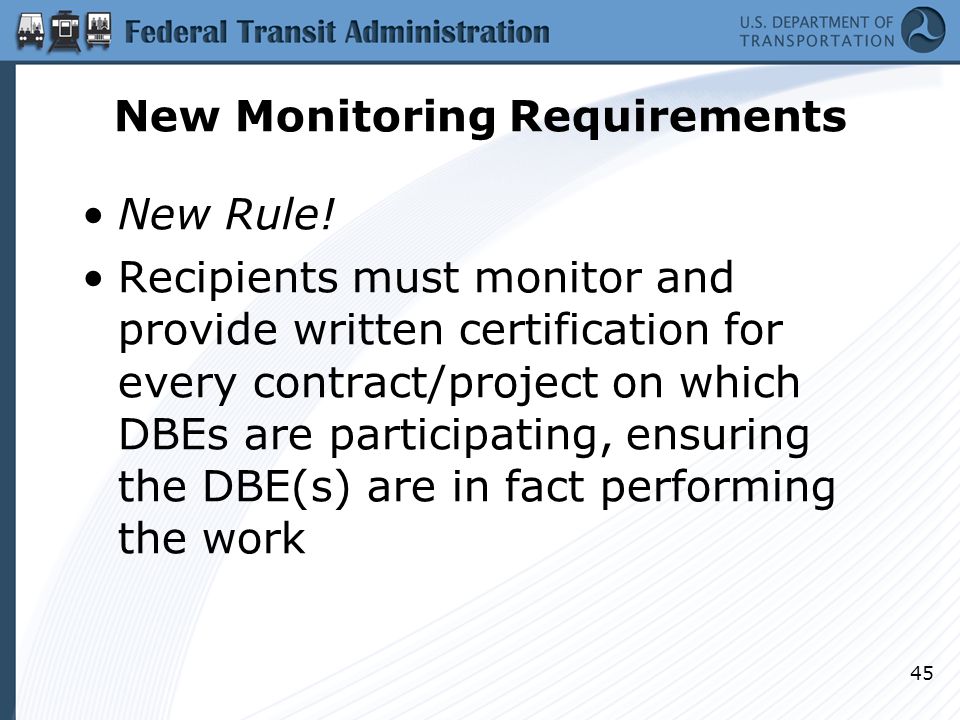 New Monitoring Requirements New Rule.