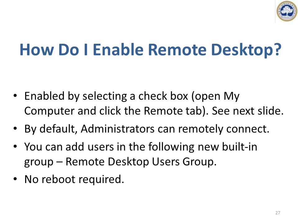 How Do I Enable Remote Desktop.