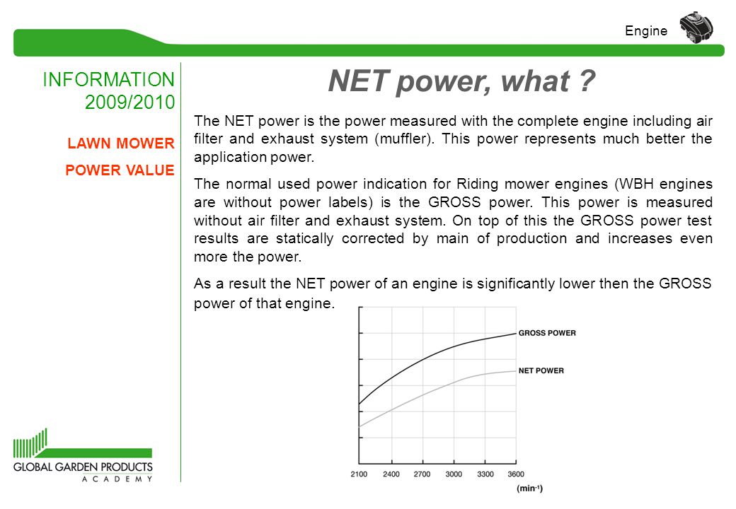 INFORMATION 2009/2010 Engine LAWN MOWER POWER VALUE NET power, what .