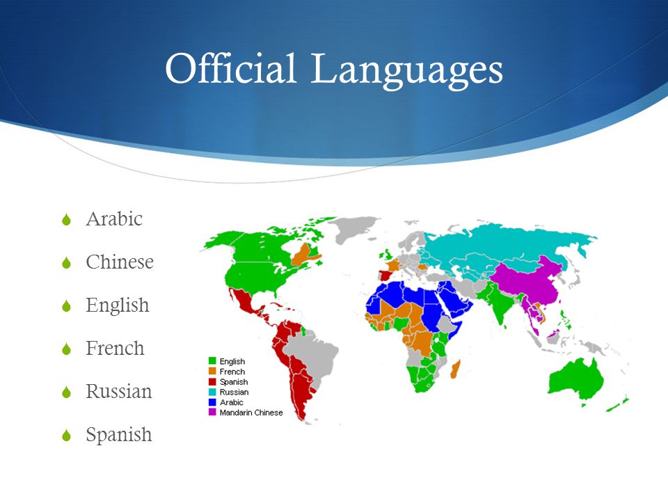 Official Languages  Arabic  Chinese  English  French  Russian  Spanish