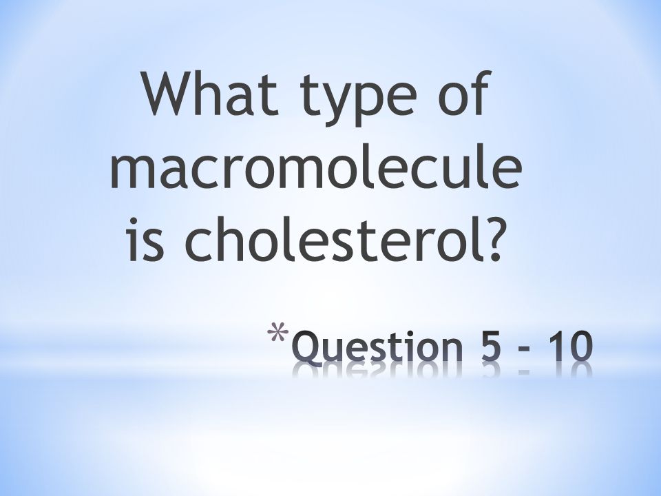 What type of macromolecule is cholesterol
