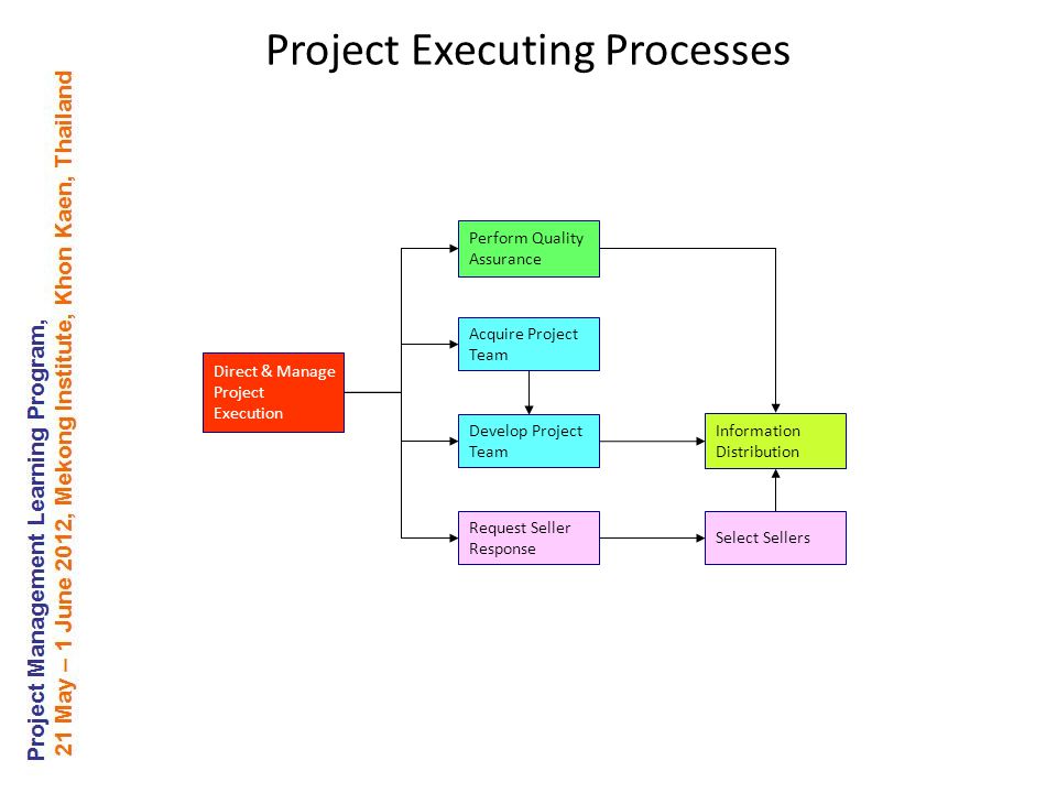 Direct & Manage Project Execution Acquire Project Team Develop Project Team Perform Quality Assurance Request Seller Response Information Distribution Select Sellers Project Executing Processes