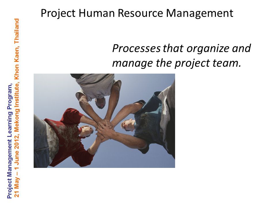 Processes that organize and manage the project team. Project Human Resource Management