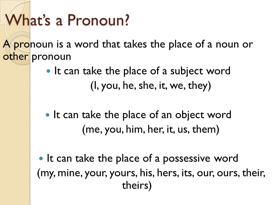 What’s a Pronoun.