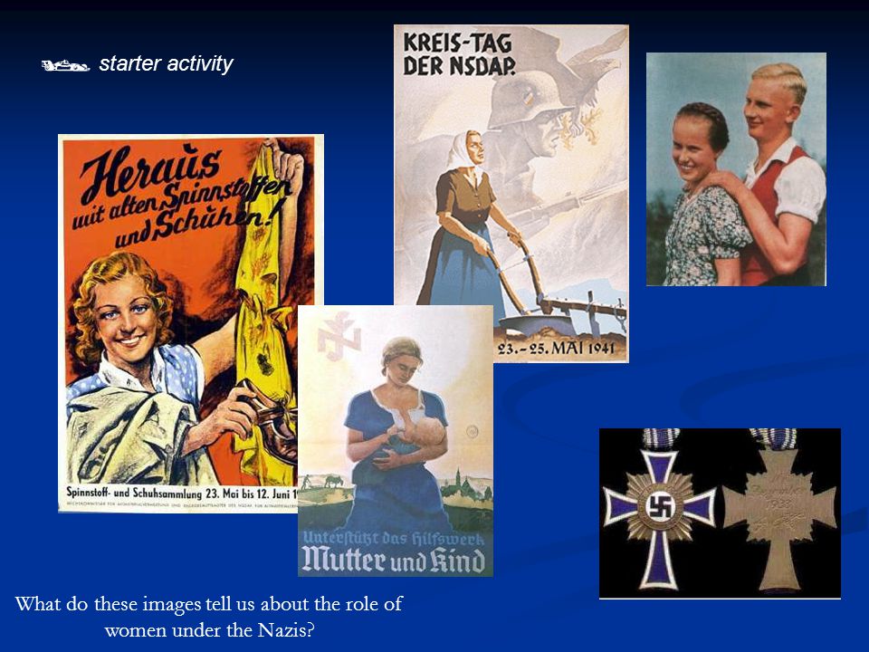  starter activity What do these images tell us about the role of women under the Nazis