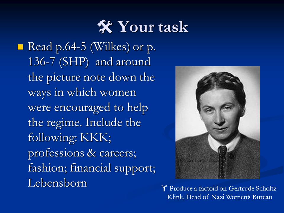  Your task Read p.64-5 (Wilkes) or p.