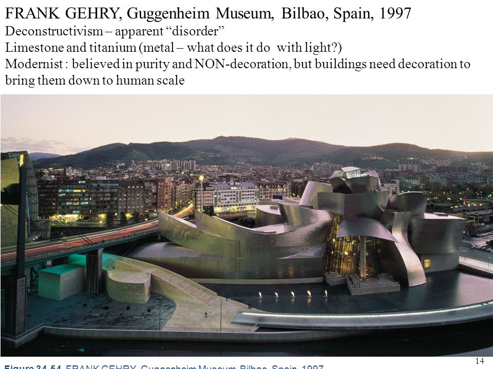 14 Figure FRANK GEHRY, Guggenheim Museum, Bilbao, Spain, 1997.