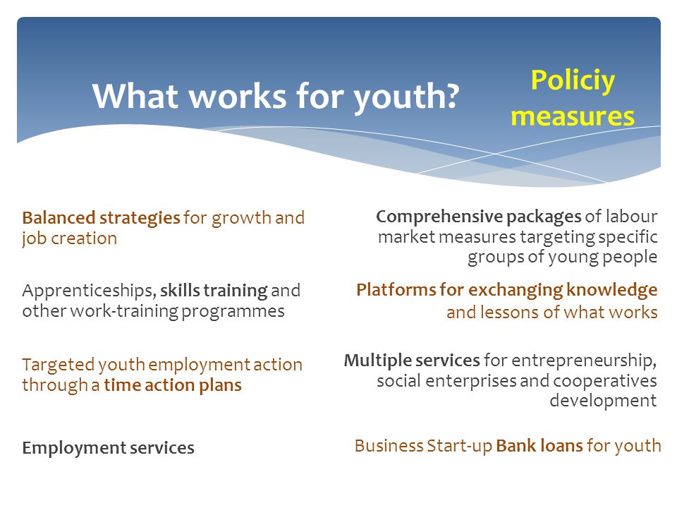What works for youth.