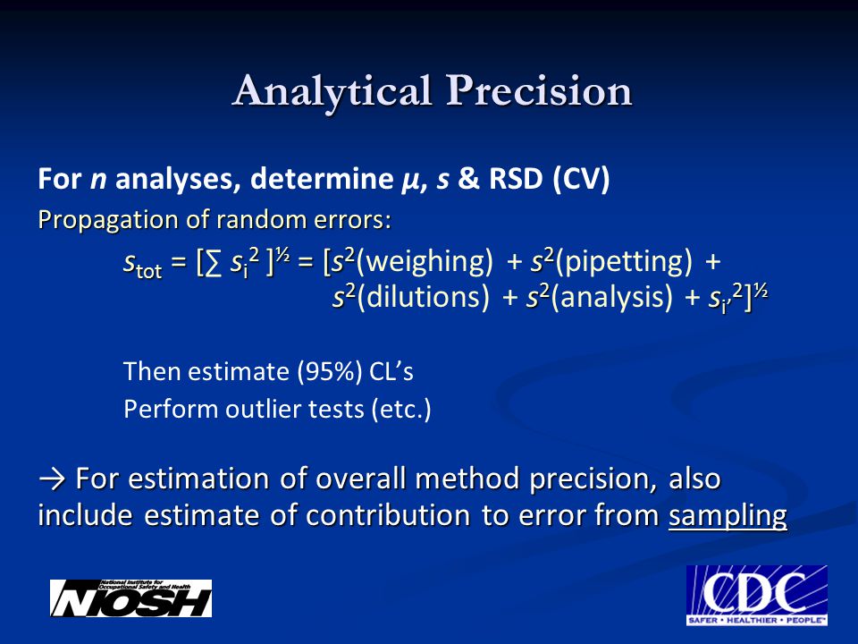 Consensus Standards Method Uncertainty And Quality Assurance In Analytical Chemistry Curricula Kevin Ashley Ph D U S Department Of Health And Human Ppt Download