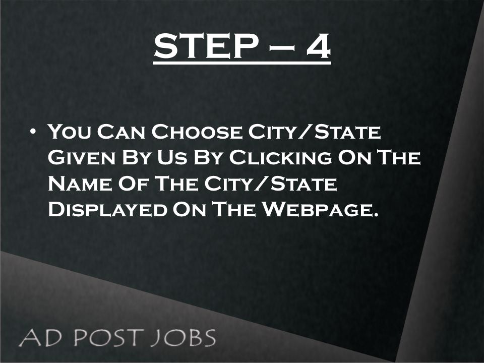 STEP – 4 You Can Choose City/State Given By Us By Clicking On The Name Of The City/State Displayed On The Webpage.