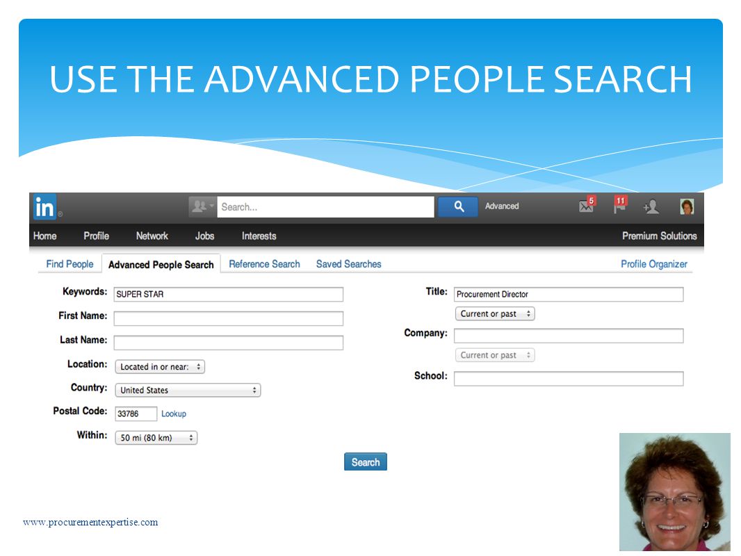 USE THE ADVANCED PEOPLE SEARCH