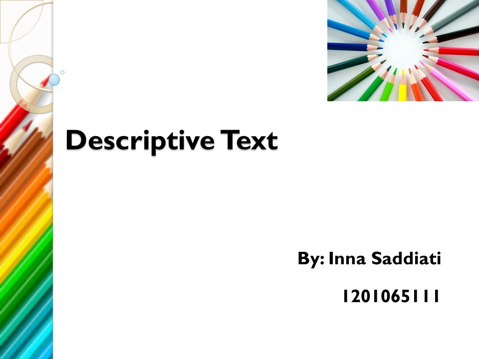 Text descriptive. Description p