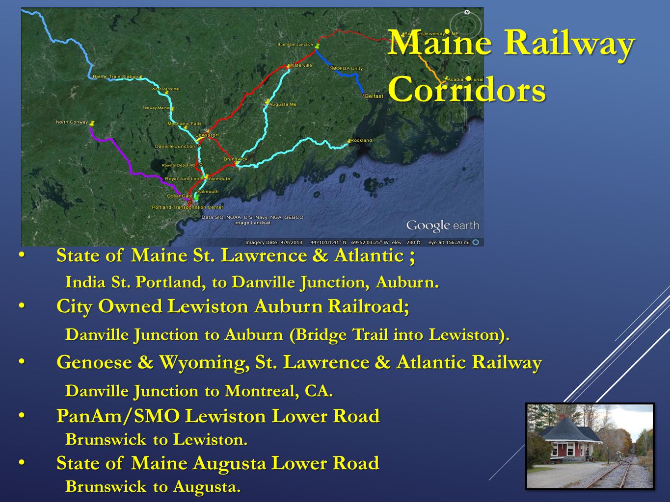 Lewiston –26 miles to Amtrak Mainline. 3 Municipal Resolutions; Connecting 2 largest urban centers.