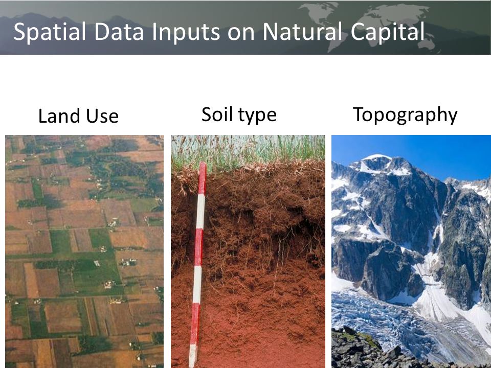 Land Use Soil typeTopography Spatial Data Inputs on Natural Capital