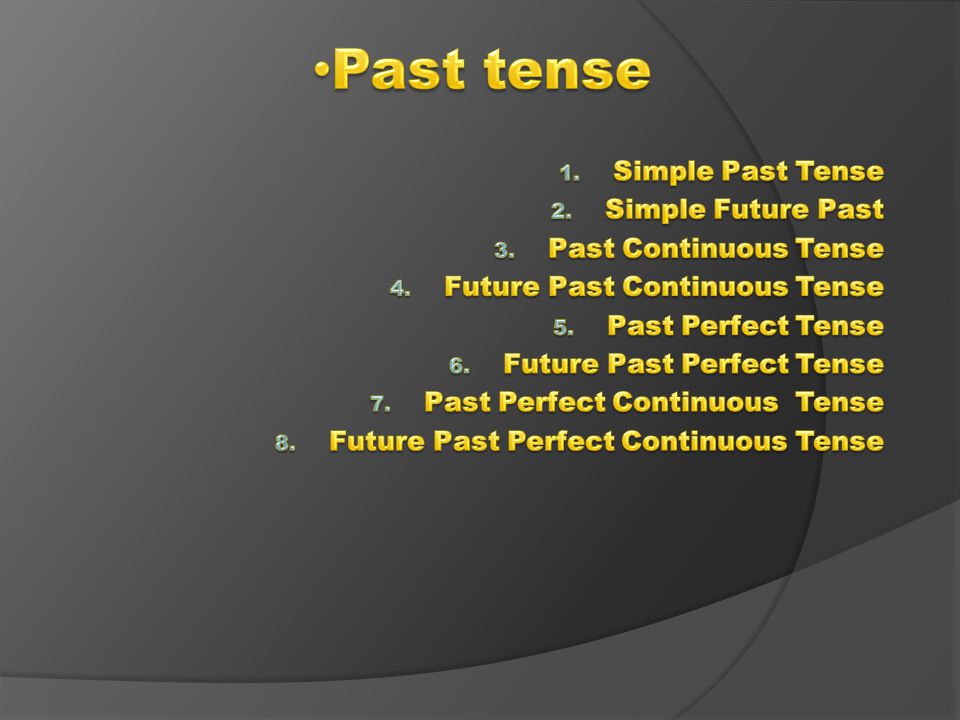 All About…….. Past…. Tense ……………