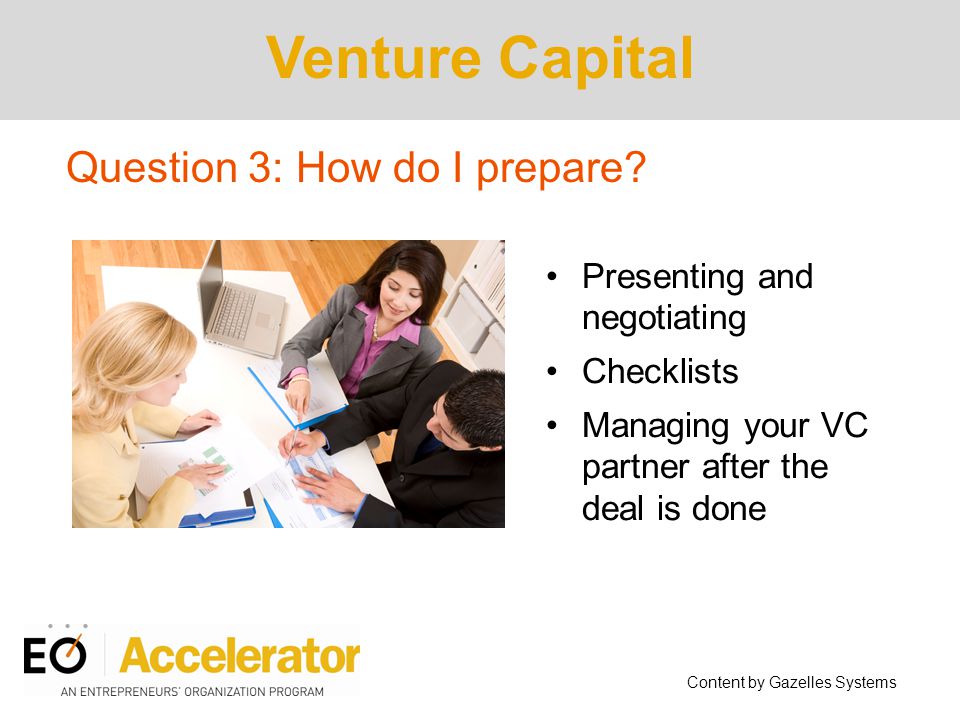 Venture Capital Question 3: How do I prepare.