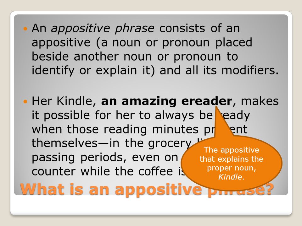 What is an appositive phrase.