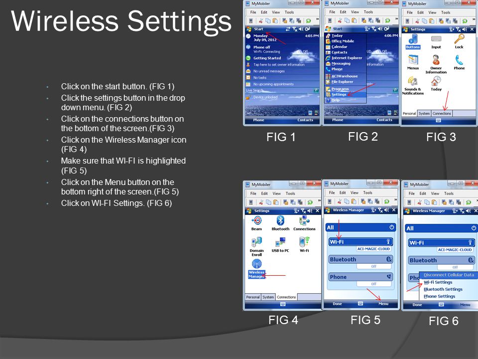 Wireless Settings Click on the start button.