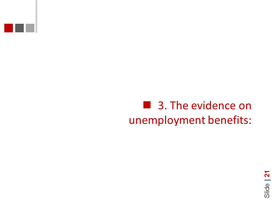 Slide | The evidence on unemployment benefits: