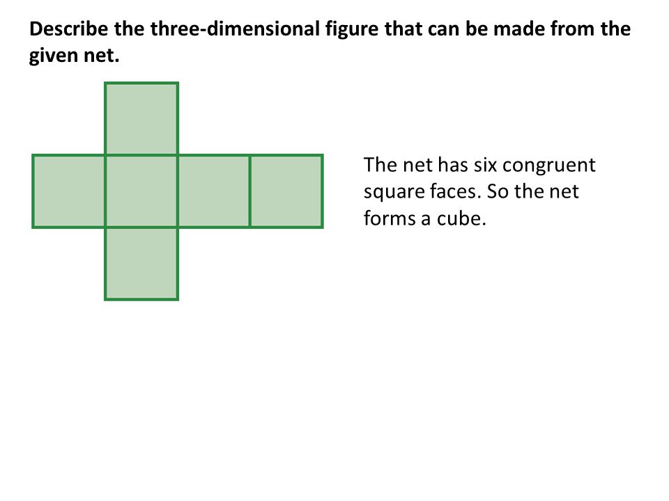 Describe the three-dimensional figure that can be made from the given net.