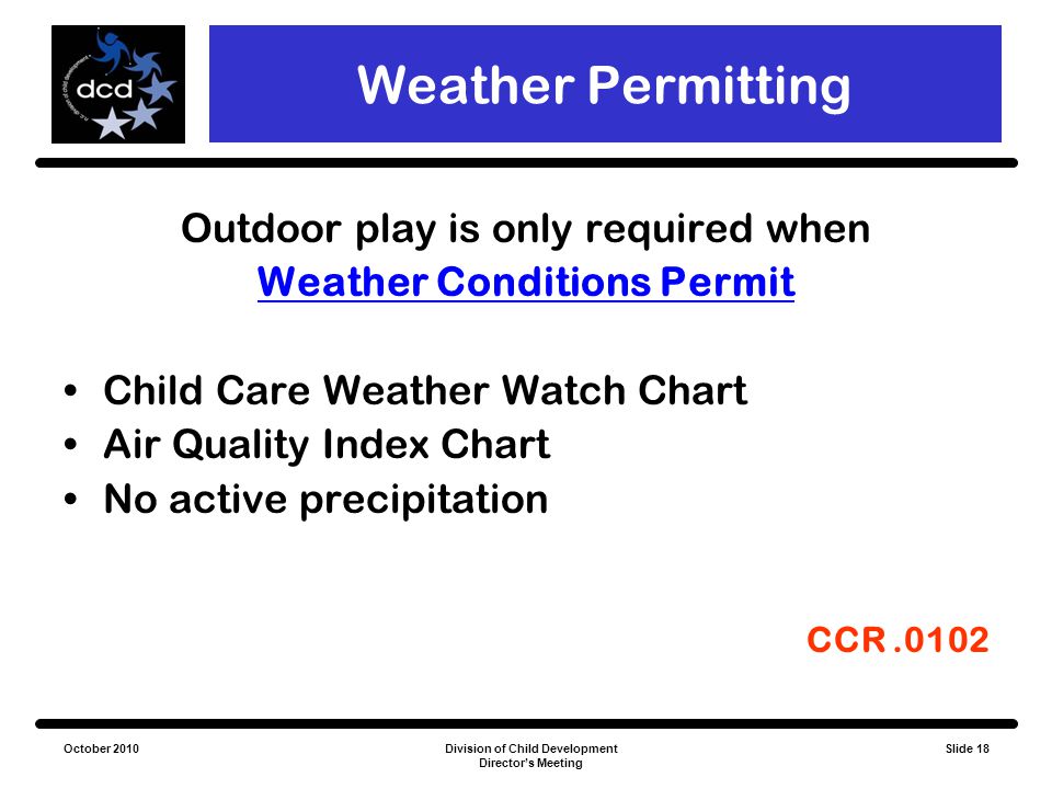 Child Care Weather Chart