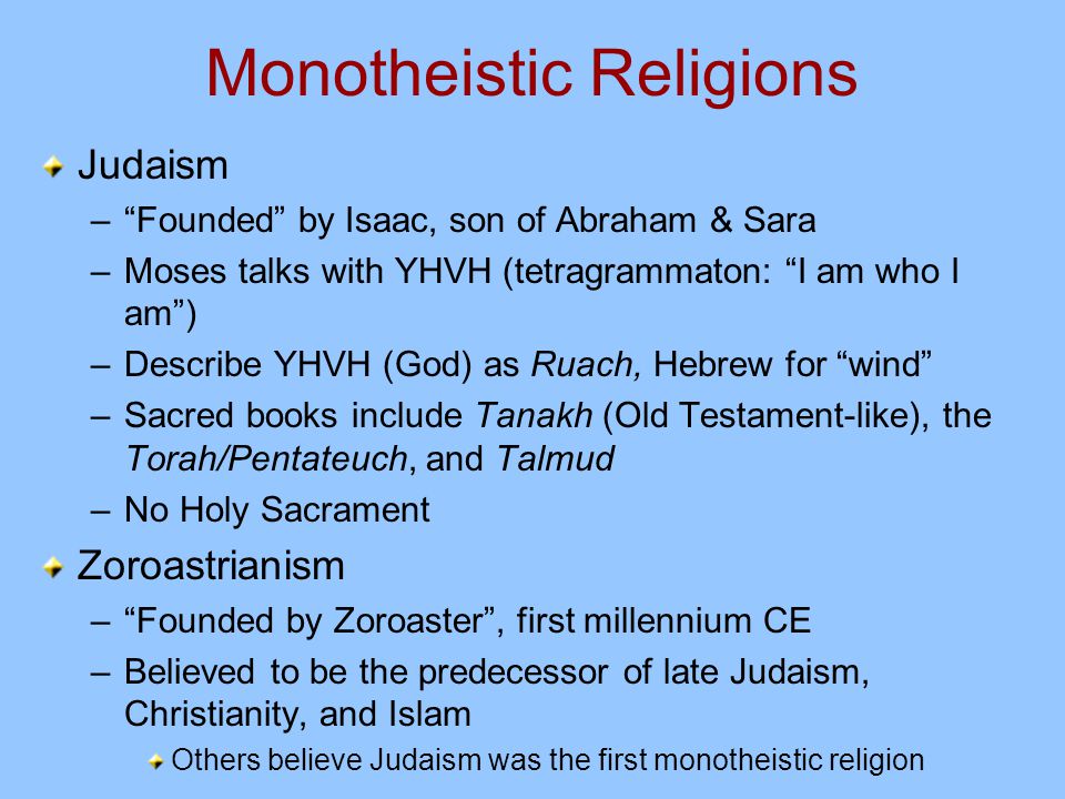 Zoroastrianism Vs Christianity Chart