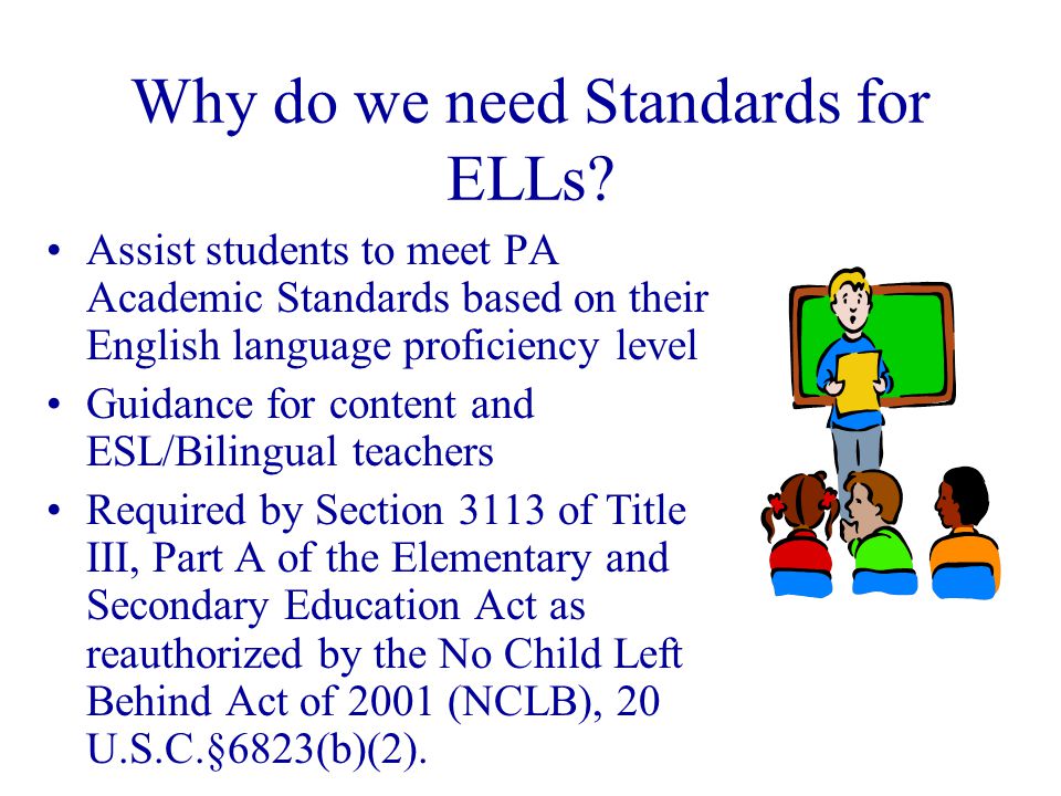 Where We’ve Been TESOL ESL Standards for PreK-12 Students (1997) Guide to Levels of Communicative Competence in English – 2000 Alignment of Standards – 2000