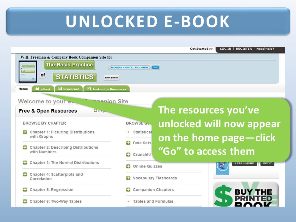 The resources you’ve unlocked will now appear on the home page—click Go to access them UNLOCKED E-BOOK