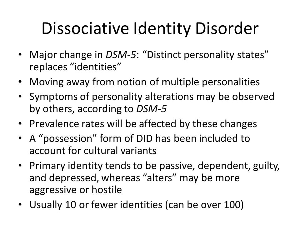 dsm 5 dissociative identity disorder