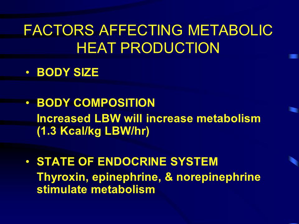 factors affecting heat loss from the body