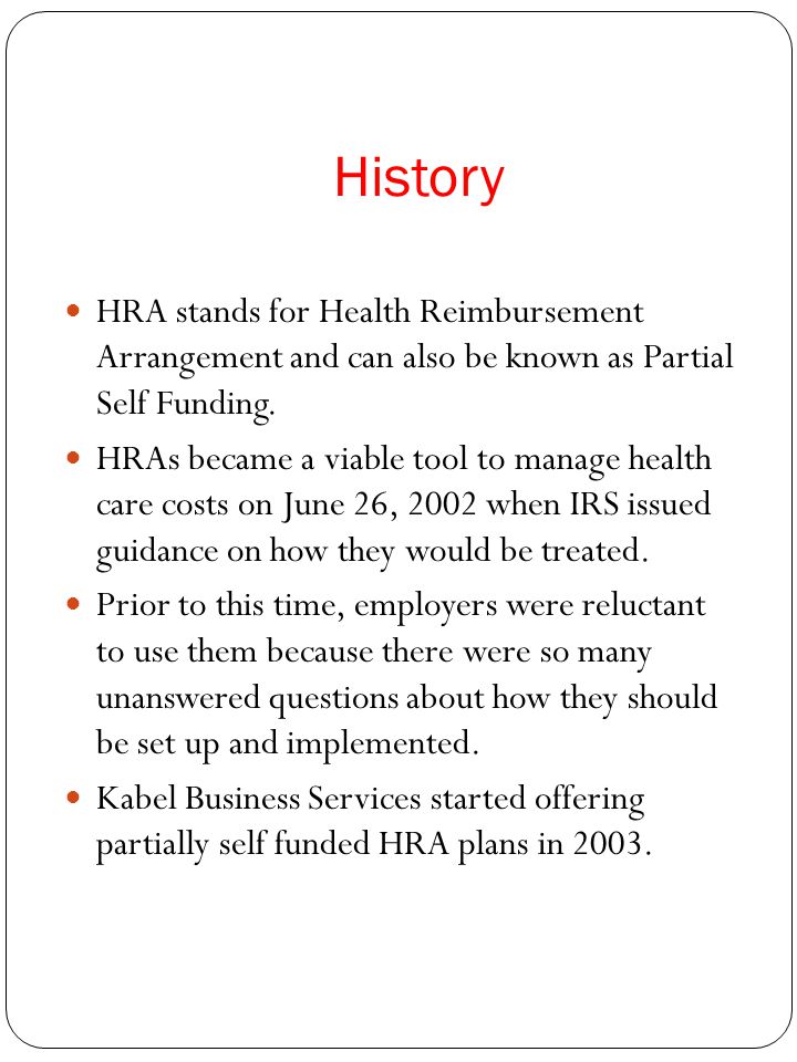 Reinsurance Hybrids/Partial Self- Funding through HRAs 1 Presented by Jim  Kabel, CPA Kabel Business Services th Street, Unit 105 West Des Moines, -  ppt download