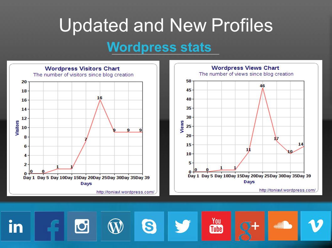 Updated and New Profiles Wordpress stats