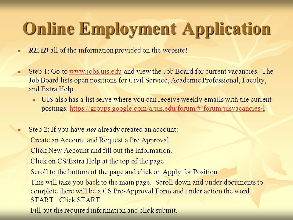 online employment application civil service testing click to