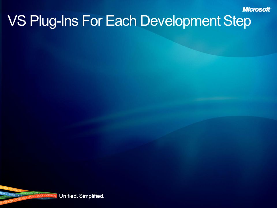 Unified. Simplified. VS Plug-Ins For Each Development Step