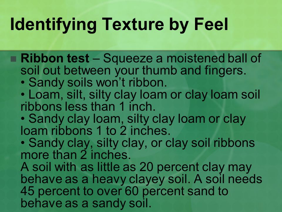 Soil Ribbon Test Chart