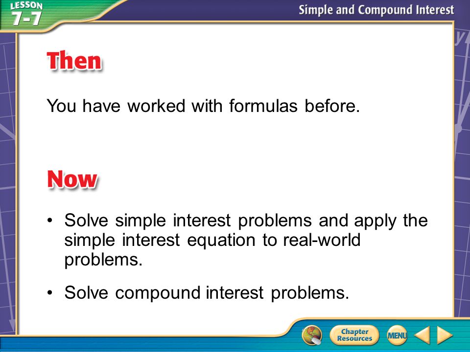 Then/Now You have worked with formulas before.