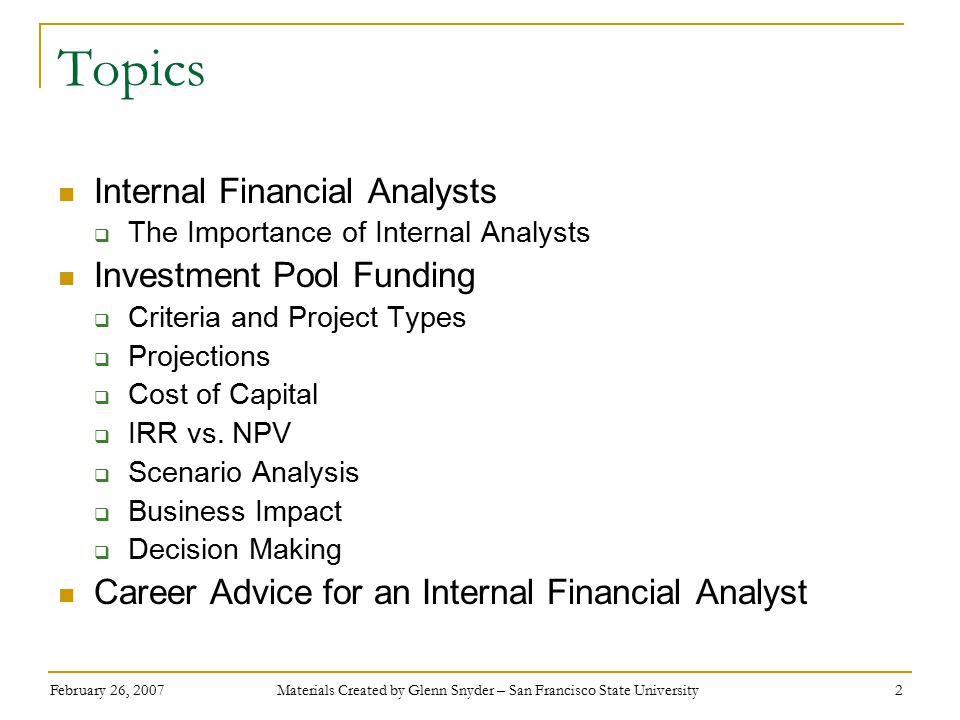 corporate finance project topics